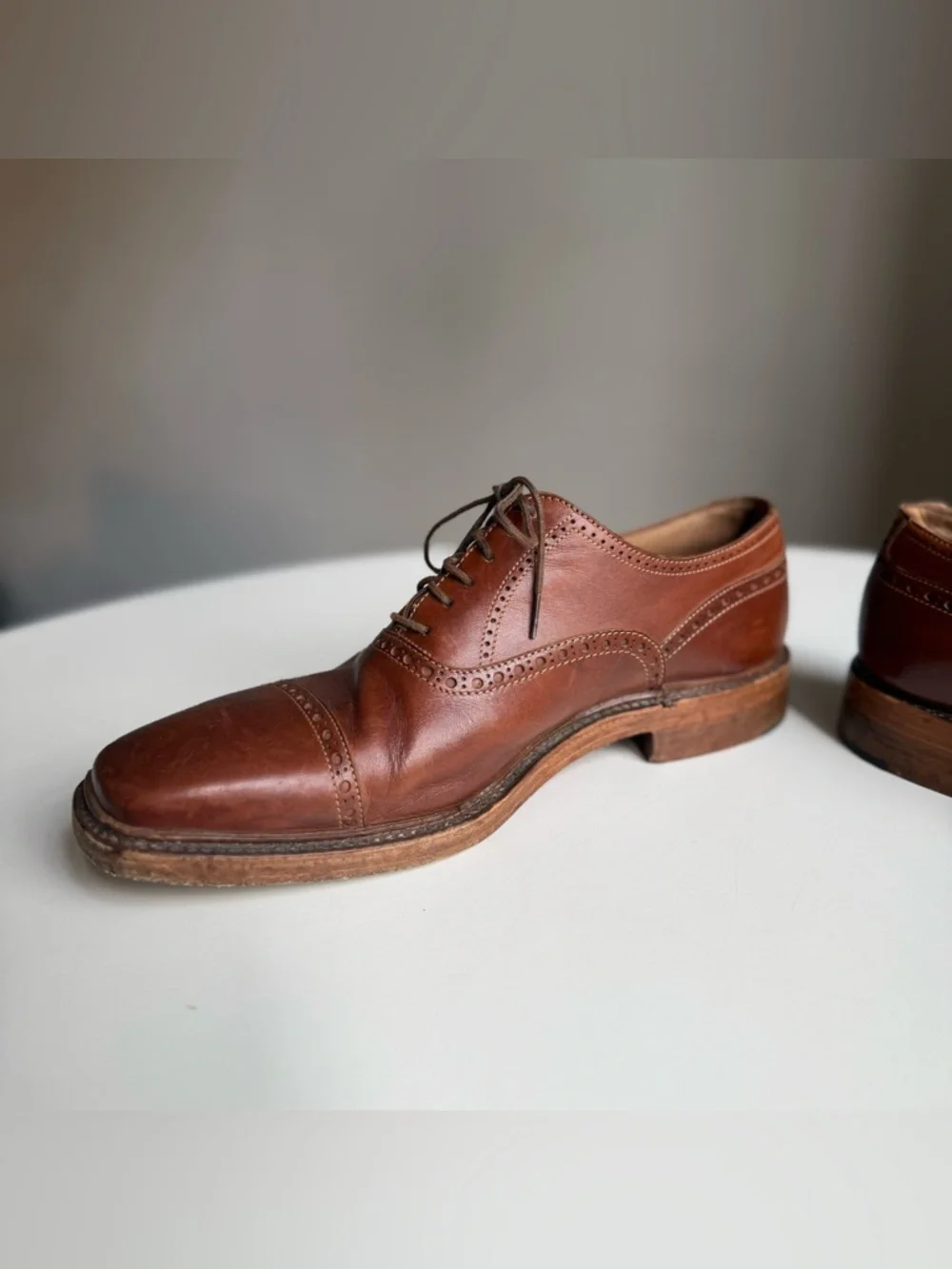 To Boot New York Derrick 9 1/2 Hand Made Italy Brown Leather Oxford Dress Shoes